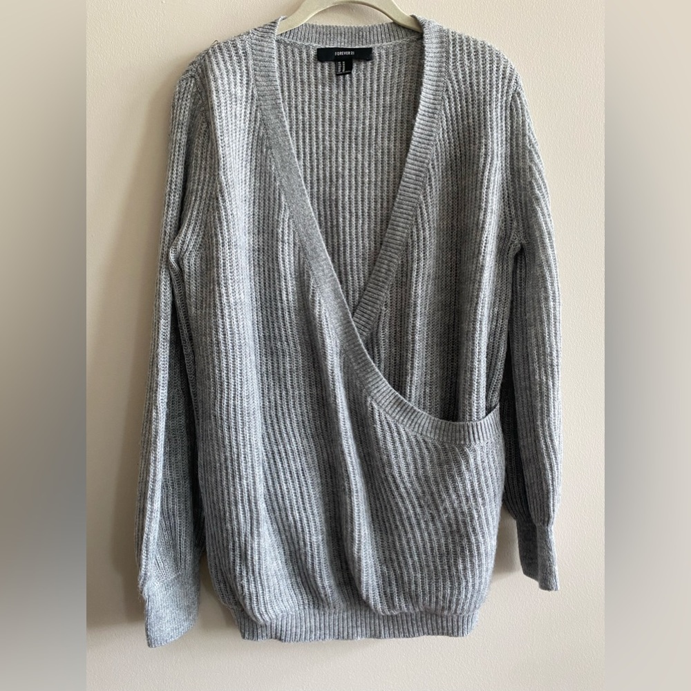 Forever 21 long sleeve v-neck wrap sweater